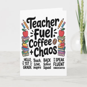Carte Carburant pour Enseignant Café Chaos Drôle Ck Tee