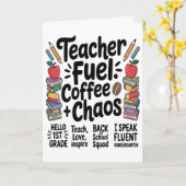 Carte Carburant pour Enseignant Café Chaos Drôle Ck Tee (Fleur jaune)