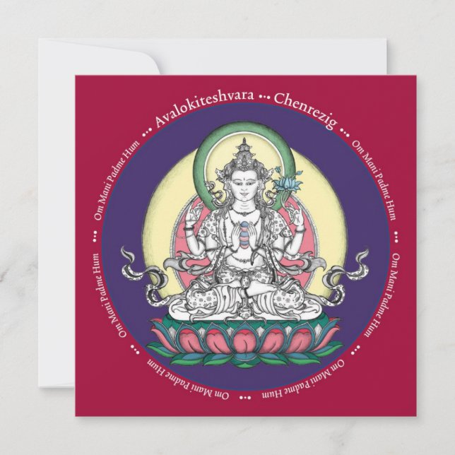 Carte CARD Chenrezig / Avalokiteshvara - avec enveloppe (Devant)