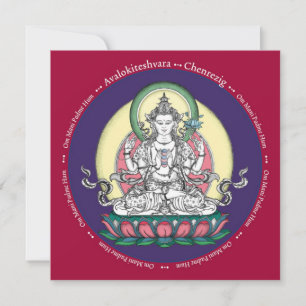 Carte CARD Chenrezig / Avalokiteshvara - avec enveloppe