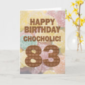 Carte card Chocololic 83rd Birthday (Fleur jaune)