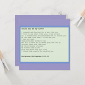 Carte Card ' Could you be my love ' (Devant/Arrière en situation)