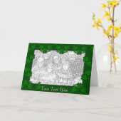 Carte Card Template - Saint-Patrick Day Four Leaf Clover (Fleur jaune)