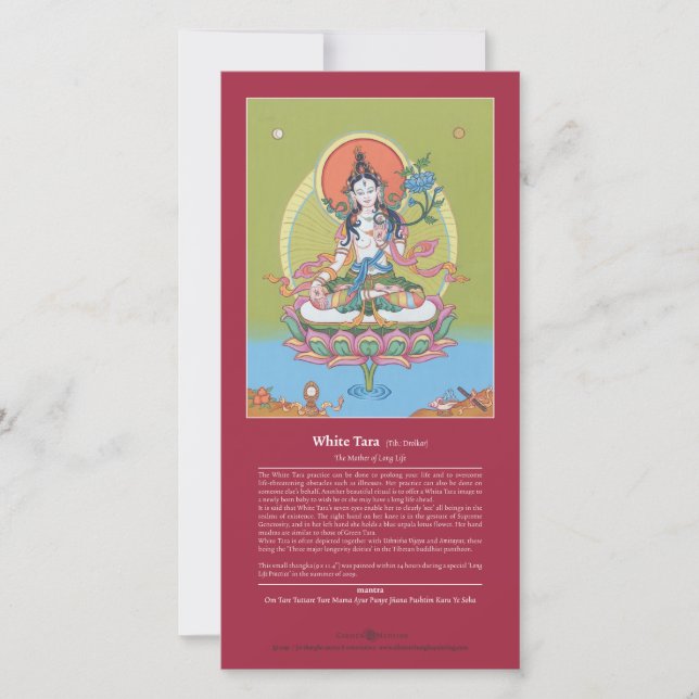 Carte CARD WhiteTara avec explication (Devant)