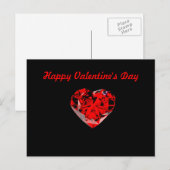 CARTE CARDIAQUE HEUREUSE SAINTE-VALENTIN RED (Devant / Derrière)