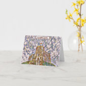 Carte Cardiff Castle Wales UK Abstrait Digital Artwork (Fleur jaune)