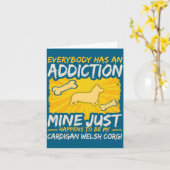 Carte Cardigan Welsh Corgi Funny Dog Addiction (Fleur jaune)