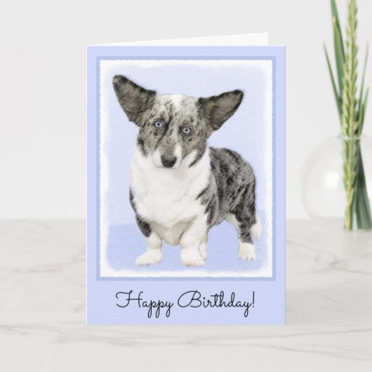 Carte Cardigan Welsh Corgi Peinture - Chien d'art origin (Devant)