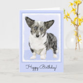 Carte Cardigan Welsh Corgi Peinture - Chien d'art origin (Fleur jaune)