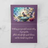 Carte Cardinal at Birdbath Dreamy Garden Ar (Intérieur)