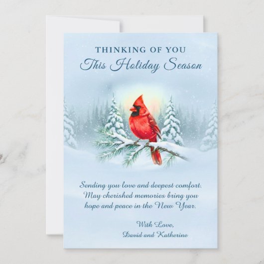 Carte Cardinal Christmas Sympathy Condolence Holiday (Devant)