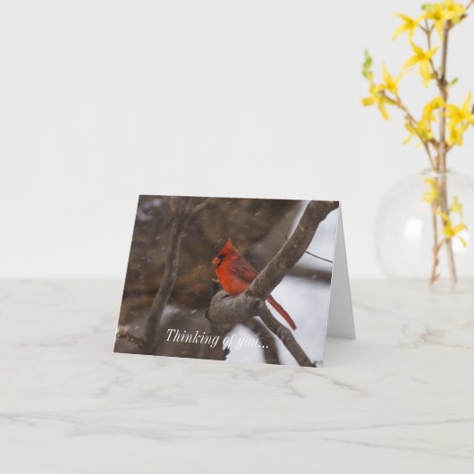 Carte Cardinal de la tempête de neige (Fleur jaune)