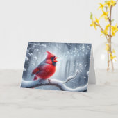 Carte Cardinal de Noël avec des notes musicales (Fleur jaune)