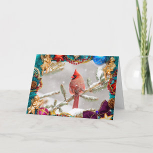 Carte Cardinal de Noël de neige