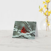 Carte Cardinal d'hiver - Customisé (Fleur jaune)