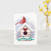 Carte Cardinal Joyeuses Fêtes (Fleur jaune)