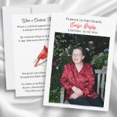 Carte Cardinal Poem Memorial Keepsake 