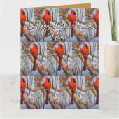 Carte Cardinal rouge joli oiseau perché sur une branche  (Devant)