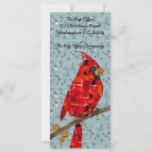 Carte Cardinal rouge, l'oiseau de Noël (Dos)