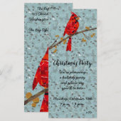 Carte Cardinal rouge, l'oiseau de Noël (Devant / Derrière)