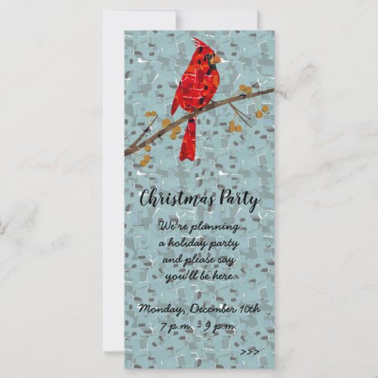 Carte Cardinal rouge, l'oiseau de Noël (Devant)