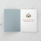 Carte Cardinal Rouge Perché Sur Un Pin Neige (Intérieur)