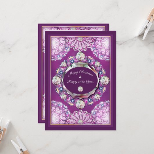 Carte Cardinal rouge Rosace (Devant/Arrière en situation)