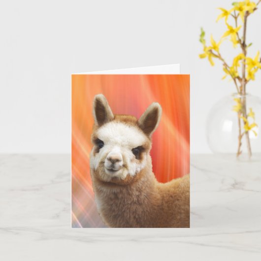 Carte Cards d'Alpaca Smiling (Fleur jaune)