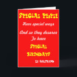 Carte Cards spéciaux pour enfants (people-Ex)<br><div class="desc">birthday greeting cards with dedication to a special ex girlfriend</div>