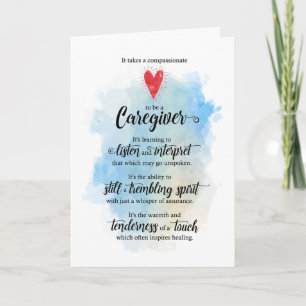 Carte Caregiver Typografic Watercolor Thank You