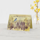 Carte Carême Joël Écriture Bluebird Désert (Fleur jaune)