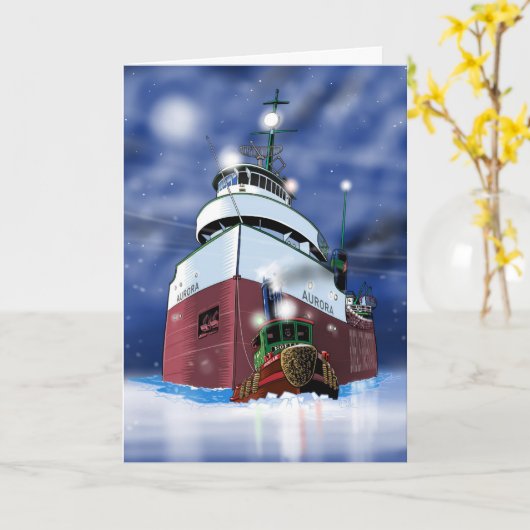 Carte Cargo de Noël et remorqueur (Fleur jaune)