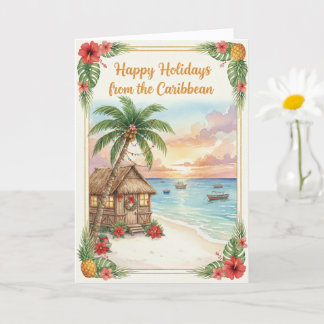 Carte 'Caribbean Holidays' Folded Greeting Card