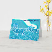 Carte Caribou bleu cristal (Fleur jaune)