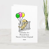 Carte Caricature à chiot jaune du Labrador (Dos)