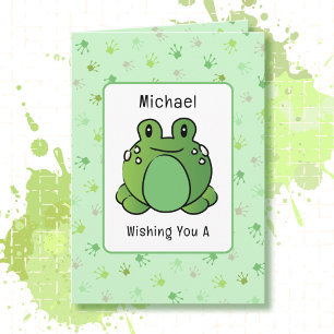 Carte Caricature adorable de grenouille Drôle Dit Annive