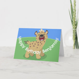 Carte Caricature amusante hyena riant illustration