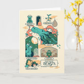 Carte Caricature Bêtes fantastiques Scènes (Fleur jaune)