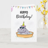 Carte Caricature Blanc Piscine pour enfants Hippo Annive (Fleur jaune)