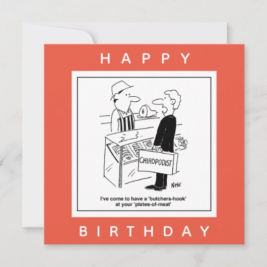 Carte Caricature Boucher & Chiropodiste Cockney Slang (Devant)