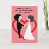 Carte Caricature Couple Wedding Day Félicitations (Devant)