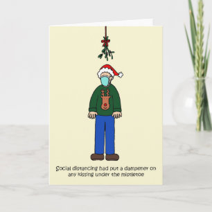 Carte Caricature Covid 19 Christmas Mistletoe