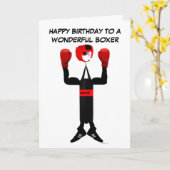 Carte Caricature d'anniversaire Boxer (Fleur jaune)