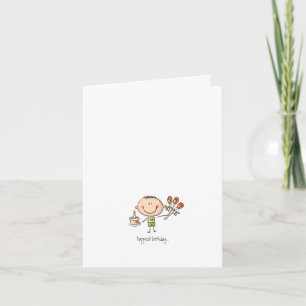 Carte Caricature D'Art De Cute Line (De Lui) Décembre An