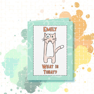 Carte Caricature de chat de Kawaii Sassy Anniversaire