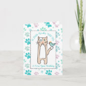 Carte Caricature de chat mignonne amusant dire avec l'oi (Devant)