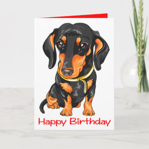 Carte Caricature de Chien Chien Mignonne Dachshund Anniv