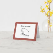 Carte Caricature de cochon de Perky mignon, croquis d'en (Fleur jaune)