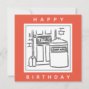 Carte Caricature de courrier indésirable et de poubelle