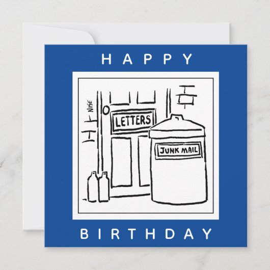 Carte Caricature de courrier indésirable et de poubelle (Devant)